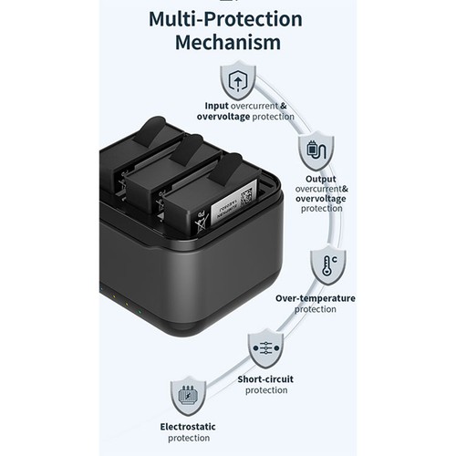 Battery Charger Charging Hub Sports Camera Accessories For DJI Osmo Action 4 / 3 - Picture 11 of 13