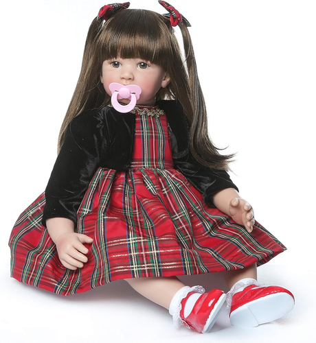 Reborn Baby Dolls 60 Cm Morbido Silicone Vinile Realistico Reborn Bambole Ragazz - Foto 11 di 12