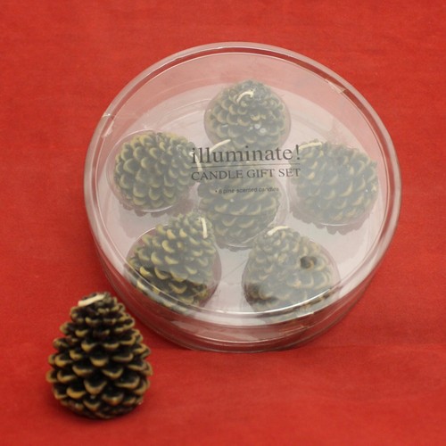 Illuminate 6 Pinecone Candles Gift Set NIB 2 inchPine Cones - Picture 2 of 5