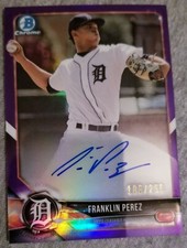 2018 BOWMAN CHROME FRANKLIN PEREZ TIGERS AUTO RC ROOKIE PURPLE /250