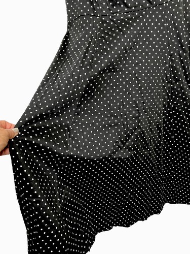 Torrid Dress Black and White Polka Dot Swing Size 12 Open Back Rockabilly - Foto 5 di 13