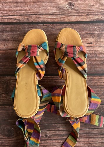 Nine West multicolour wrap espadrilles EUC - Size US5 - Picture 9 of 10