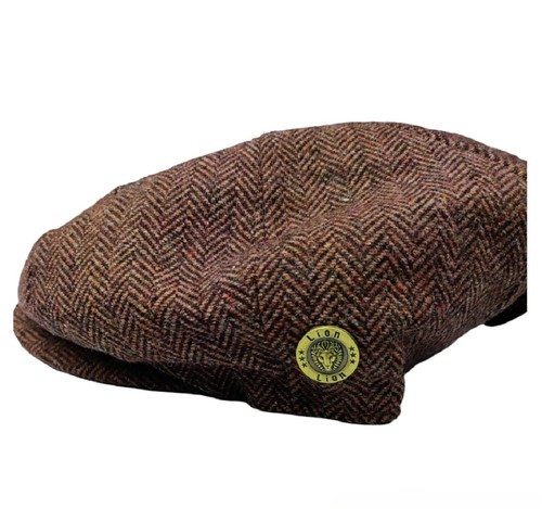 Mens Herringbone Hat Peaky Blinders Newsboy Flat Cap Tweed Wool Baker Boy Gatsby - Picture 16 of 24