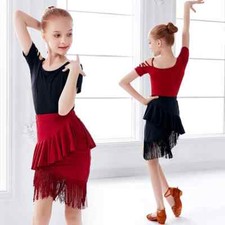 Cha Cha Dresses Salsa Dance Tango Stage Wear Fringe Costume Girls Latin Dance
