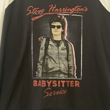 Stranger Things Steve Harrington's Babysitter Service Raglan Baseball Shirt S