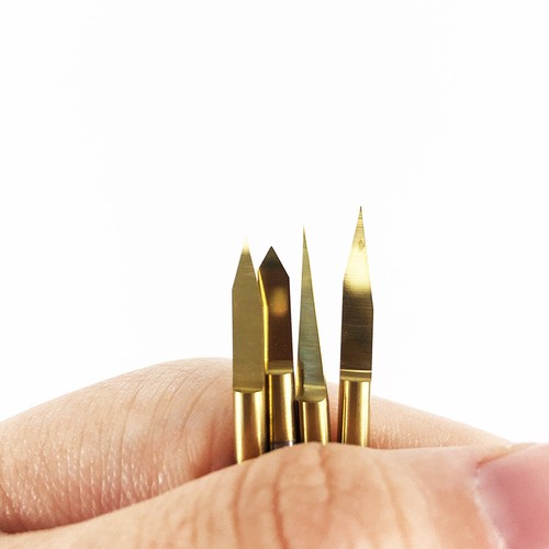 10 piezas brocas de grabado de PCB de carburo recubiertas de titanio herramienta de enrutador CNC 25 grados 0,1 mm - Imagen 4 de 10