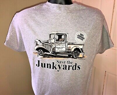 Save the Junkyards T-Shirt Sport Grey Vintage Old Hot Rodder Flathead Guys Tee
