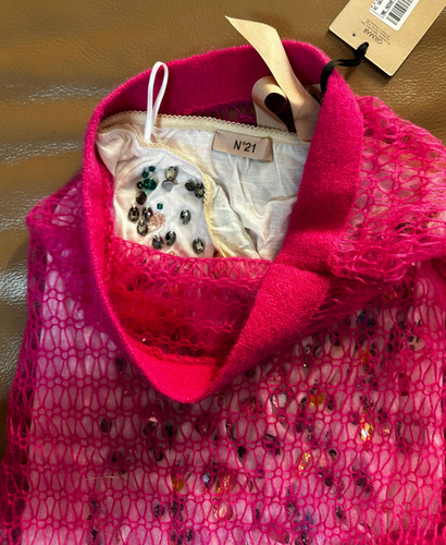 No21 jupe jupe tricotée de bijoux mohair laine vente en gros tricotée tricot luxe emblématique neuf