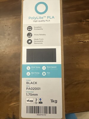 polymaker black polylite pla High Quality 1.75mm 3d Printing Filament NEW