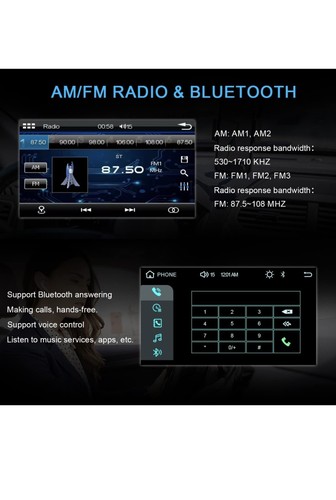 2-DIN Bluetooth Estéreo 7” Pantalla Táctil Apple CarPlay Android Control Automático por Voz - Imagen 9 de 12