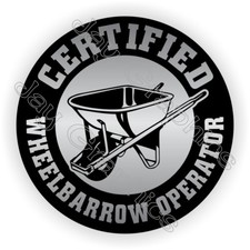 3pcs Wheelbarrow Operator Funny Hard Hat Stickers Foreman Helmet Decals Gag Joke