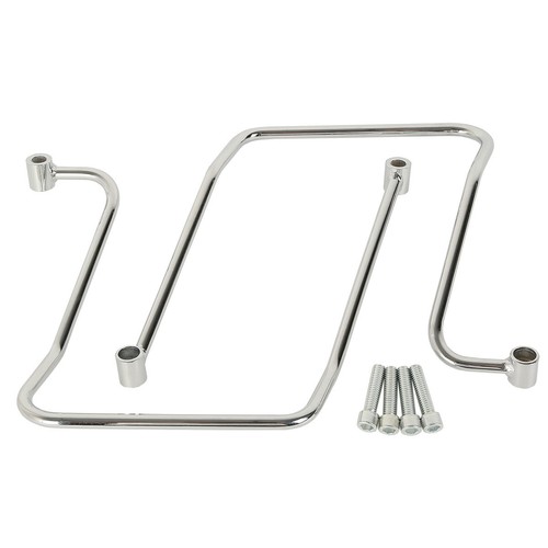 Chrome Saddlebag Brackets Supports Fit For Harley Dyna Fat Bob Wide Glide 06-17 - Picture 2 of 4