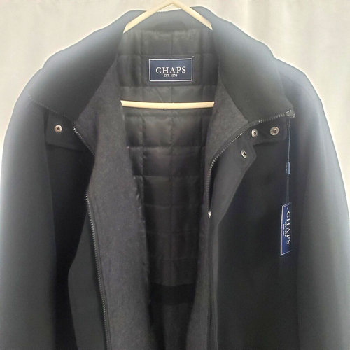 CHAPS Ralph Lauren Black Trench Coat Dress Jacket Lined $325 New Men's 46 Long - Picture 5 of 11