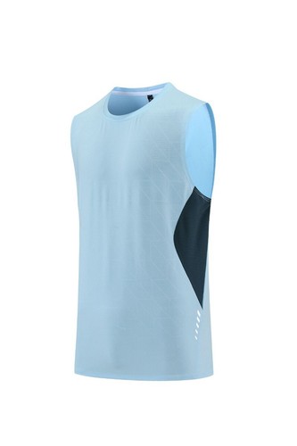 Reflektierendes sportliches schnelltrocknendes Herren-Tanktop Farbblockdruck ärmelloses Trägershirt - Bild 6 von 19