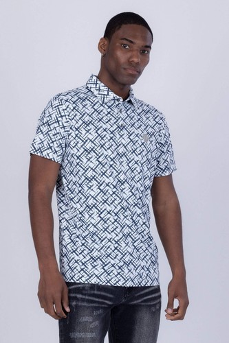 Barabas Men's Solid Color Geometric Premium Stretch Polo Shirts 5P05 - Picture 23 of 39
