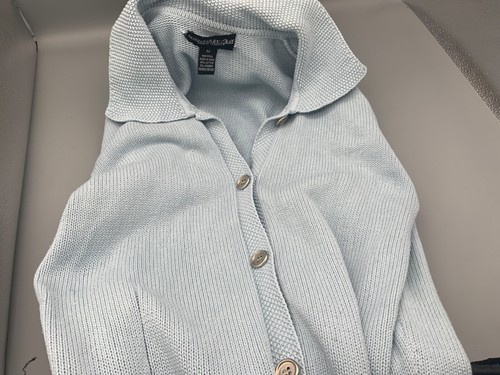 Suéter Cárdigan Azul Monterey Bay Clothing Co. LARGO, Botones y Cuello, Mediano - Imagen 11 de 11
