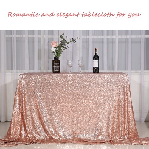 Rose Gold Sequin Tablecloth Overlay 50 X 50 Inch for Wedding Party Birthday B... - Picture 7 of 7