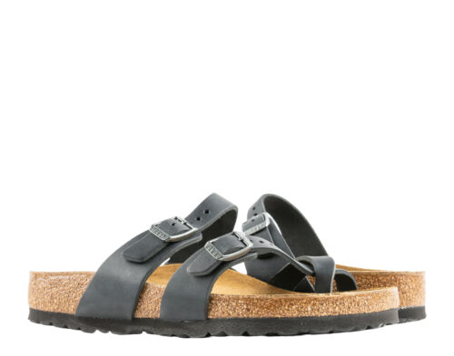 Birkenstock Mayari schwarze Damensandalen aus geöltem Leder 0171481