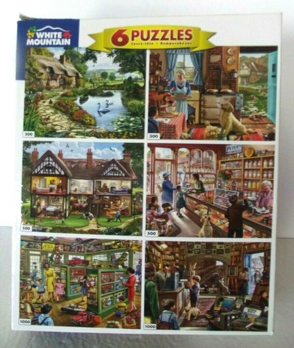 White Mountain Steve Crisp Americana Multi Pack 6 in 1 Jigsaw Puzzles Set  NEW - Picture 1 of 12