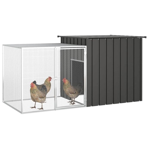 vidaXL Chicken Cage Anthracite 200x91x100 cm Galvanised Steel - Picture 2 of 6