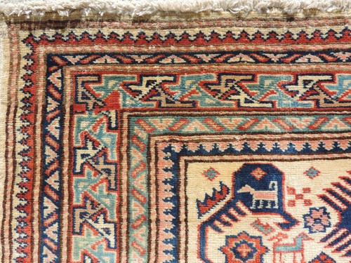 3x5ft. Handmade Shirvan Antique Look Wool Rug - Picture 3 of 11