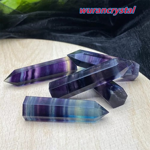 A+ Arco Iris Natural Fluorita Cuarzo Obelisco Cristal Varita Punto Reiki Sanación 5 PIEZAS - Imagen 2 de 11