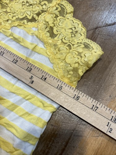 Gadzooks Y2K Lace Yellow  Stripe Cami Tank Top Large - Bild 5 von 7