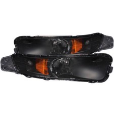 ANZO 511002 Euro Parking Lights For Fits 2005-2009 Ford Mustang - Black/Amber
