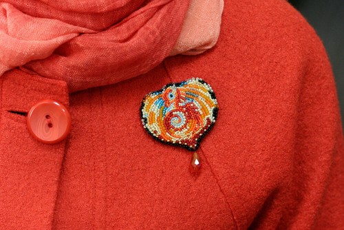 DIY Jewelry making kit "The Dragon", Seed beaded brooch, Bead Embroidery Kit - Picture 5 of 8