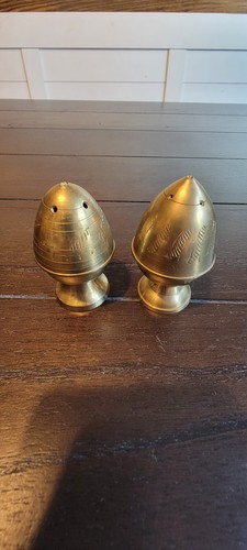 Brass Vintage Salt And Pepper Shakers - Picture 3 of 15