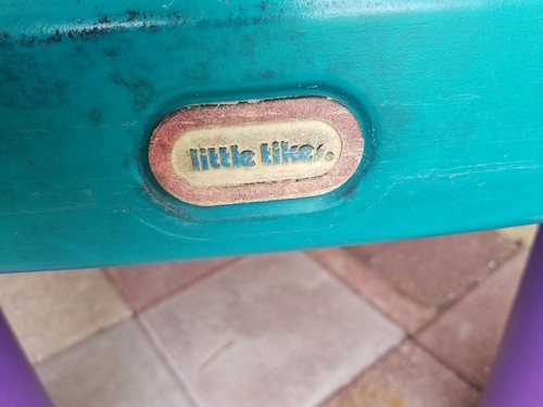 Vintage Little Tikes BLAUER TISCH mit rosa Schubladen & 2 lila klobigen Stühlen selten htf - Bild 3 von 9