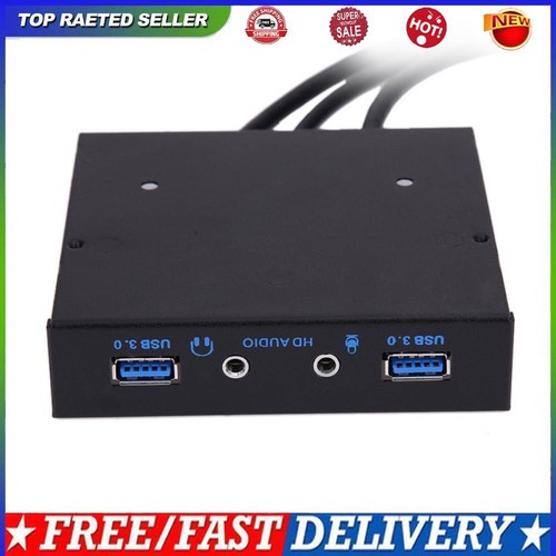 3,5-Zoll-20-Pin-zu-2-USB-3.0-Port-HUB + HD-Audio-PC-Diskettenerweiterungsfrontpl