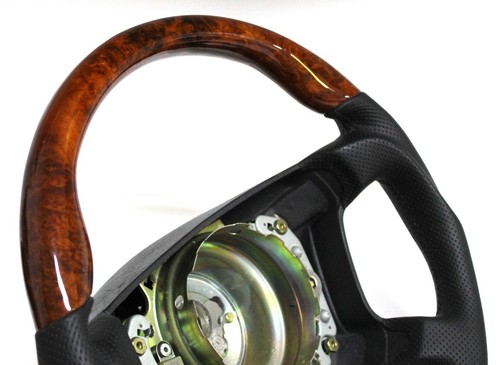 Lenkrad Wurzelholz Wood Holz - Leder Sportlich Mercedes R129 W124 W201 W140 - Picture 6 of 10