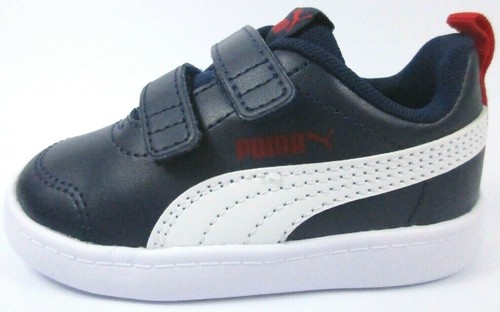 Puma Courtflex v2 V Inf Baskets Enfant EUR 21 UK 4.5 US 5.5C Bleu Rouge - Imagen 1 de 8