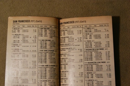 Horario City de Continental Airlines - San Francisco - 8 de septiembre de 1982 - Imagen 2 de 2