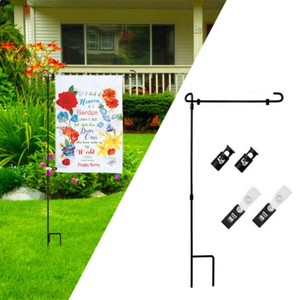 Anti-wind-Iron-Garden-Flag-Pole-Stand-Yard-Outdoor-Flags-Stake-Banner-Bracket-US