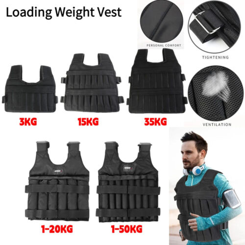 New Durable Loading Weighted Vests Adjustable Weight Exercise Waistcoat Jackets - Picture 23 of 28