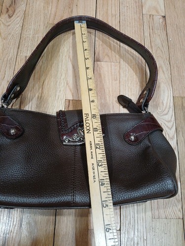 M.C. Marc Chantal Braun Leder Kroko Tasche Schultertasche Handtasche - Bild 13 von 14