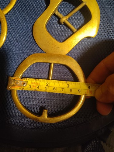 Konvolut 8 antike Messingschnallen - Bild 7 von 10