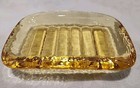 Fire And Light Glass Citrine Yellow Soap Dish Recycled
