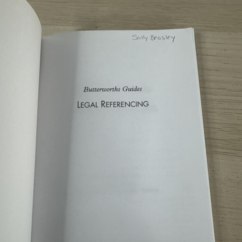 Legal Referencing by Anita Stuhmcke (Book, 1998) Butterworths Guides - Free Post - Picture 7 of 8