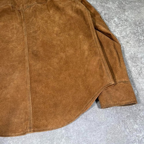 RRL Ralph Lauren Tan Suede Western Leather Snap Jacket Shirt Men's M - Picture 13 of 13