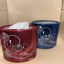 Set Of 2 VINTAGE 2009 Kleenex Holiday Magic Oval Tissue Boxes Movie Prop
