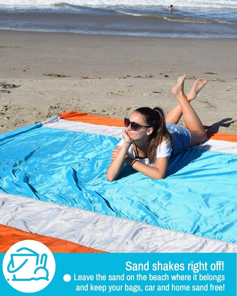 Sandproof Beach Blanket - Oversized Sand Free Beach Mat 9'x10' - Lightweight ... - Image 4 of 4