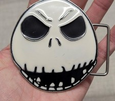 Y2K vintage JACK SKELLINGTON belt buckle ENAMEL western cowboy DISNEY hot topic