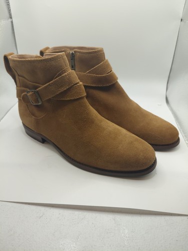 LL Bean Suede Ankle Boots Booties Brown Women’s Side Zip 10M Western  - Picture 1 of 7