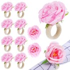  12pcs Napkin Rings Flower Napkin Holders Serviette Rings Decorative Napkin