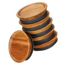 6PCS Regular Mouth Mason Jar Lids Wooden Storage Canning Bamboo Lid