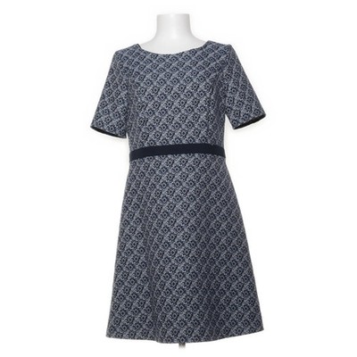 Taifun, Kleid, Größe: 40, Blau/Weiß/Schwarz, Baumwolle/Elasthan/Polyester #uRU