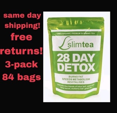 (3) Slim Tea 28 Days Detox Cleanse Fast Weight Loss Detox Tea Beauty All Natural